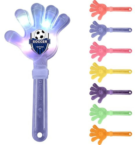Personalised Hand Clappers, Custom Patterned Clap Hands for Concerts/Parties/Sports Events, Durable Plastic Hand Clapping with Multiple Sizes & 7 Colors for All Ages (Blue（LED）)