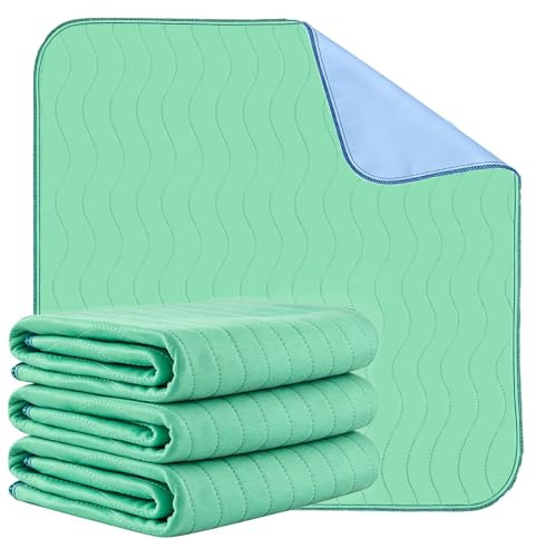 Pack de 3 Almohadillas Lavables para Incontinencia 85x91 cm, Protector de Cama Impermeable Reutilizable de Alta Absorción, Antifugas para Adultos, Ancianos, Niños y Mascotas, Ideal para Cama y Sofá