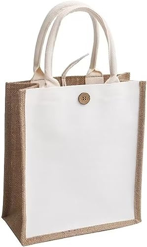Borsa in Juta Naturale Borsa per la Spesa Ecologica con Manici Borse per Graffiti fai-da-te Borsa per la Spesa da Donna