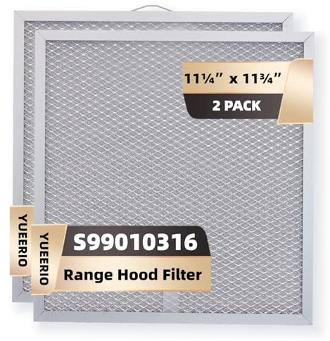 YUEERIO 99010316 Range Hood Grease Filter - 11 1/4 x 11 3/4 Kitchen Mesh Hood Vent Filter, Replaceable Range Hood Filter for WA65AF, NTK7450000, 990721400, 990721400A (2 Pack)