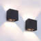 KICAAO Wandleuchte LED Innen 2er Set, 10x10x5cm Up an Down Wandlampe, Einstellbar Abstrahlwinkel Aussenbeleuchtung Warmweiß 6W 3000K Wandleuchte Aluminium Wandleuchte Innen/Aussen