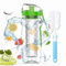IOLOYU Water Bottle,1 Litre trinkflasche 1l wasserflasche mit fruchteinsatz flasche für sport,schule, mädchen,junge,erwachsene auslaufsicher bpa frei tritan bottle mit Tragegriff (Olive Grün)