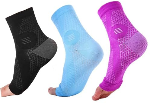 Tlynsnil Kompressionssocken Damen Herren Sprunggelenkbandage Kompressionsstrümpfe Knöchelbandage Fußbandage für Plantarfasziitis Arthritis Verstauchte Knöchel Fersensporn Sport