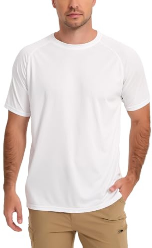 HYCOPROT Camiseta UV Hombre Camisa de Manga Corta UPF 50+ Protección Solar Camisetas Funcional Secado Deportivas Rash Guard Rápido Transpirable Rashguard para Exteriores Natación Pesca Verano