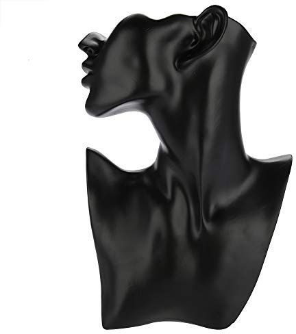 Esposizione dei gioielli del manichino, supporto dell'orecchino della collana Esposizione del busto del manichino del negozio Espositore per l'espositore dei gioielli dell'orecchino(Nero)
