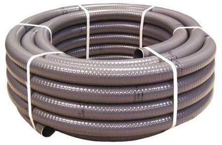 Couronne 25m NF Tuyau PVC Souple Gris Piscine Pression Semi Rigide à coller diamètre 50mm extérieur 43mm intérieur Pression