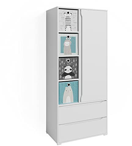 Vicco Kleiderschrank Ruben, Flügeltürenschrank, Weiß, 80 x 189.9 cm