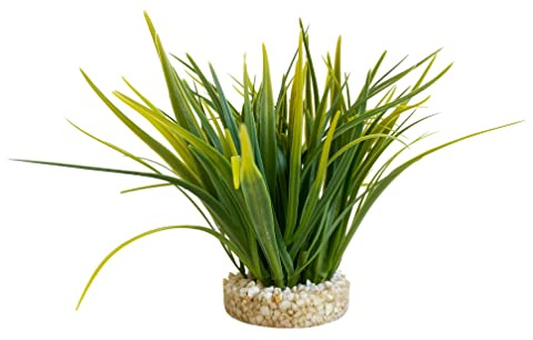 Tyrol - Plante d'Aquarium Artificielle - Décoration pour Aquarium - En plastique sur Socle - Plante d'Intérieur Buisson Verte - Ancrage Facile - Fabriquée en France