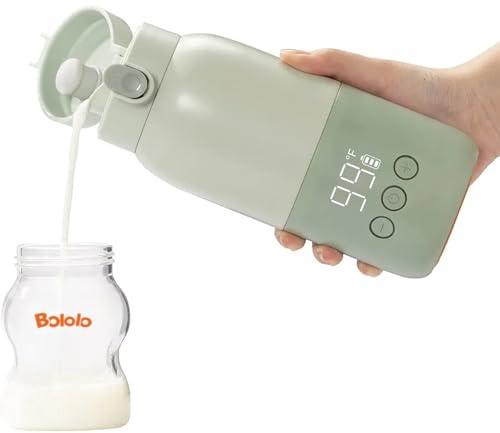 BOLOLO Portable Bottle Warmer for Travel, Super Fast Charging, Instant Breastmilk, Formula, Water, Milk Warmer with 10 Ounces Big Capacity, Baby Flask for Vehicle,car,Airplane Journey