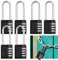 WeeGoo 6 Pack Heavy Duty Long Shackle Combination Padlocks, Outdoor Long Combination Padlocks Weatherproof, 4 Digit Code Long Padlock for Gate Shed Fence