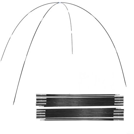 Gettimore Poteau de tente pliable en fibre de verre - 5,5 m de long - Tube de réparation pour auvent extérieur, abri de pluie (5,49 m)