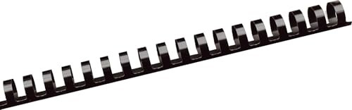 Albyco Plastikbinderücken, Binderinge, Bindekämme aus Kunststoff, 21 Ringe, ø 8 mm Schwarz, Bindekapazität 45 Blatt, Länge A4, 100 Stück