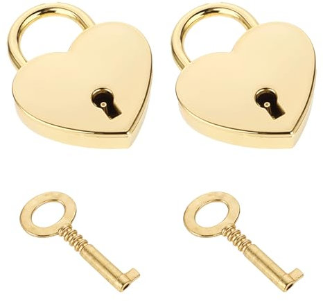 2 Stücke Kleines Herzschloss Mit Schlüssel Herz Vorhängeschloss Mini Vintage Schlüssel Liebesschloss Liebesherz Schloss Mit Schlüsse Heart Locker Für Tagebuch Locker Schmuck Aufbewahrungsbox