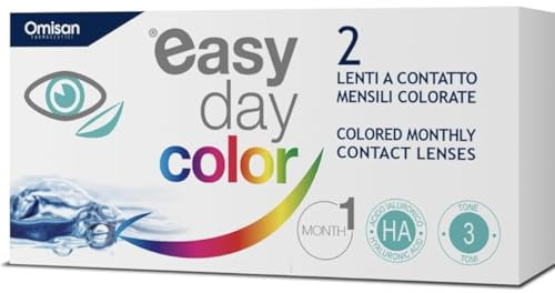 Easy Day Color Monthly Lens - BLUE INTENSO Natural Super Realistic Design a 3 Tonalità - Lenti a Contatto Cosmetiche Mensili Senza Correzione, Gradazione 0,00 Diottrie