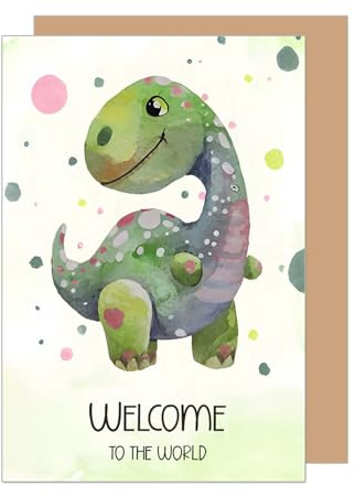 Edition Seidel Tarjeta de felicitación premium para nacimiento con sobre, tarjeta de felicitación para bebé, Billet Welcome to the world (e292 SW025)