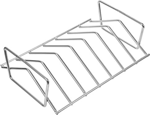 SEWOART Supporto per Costine di Maiale in Acciaio Inossidabile per Barbecue Strumento per Grigliare Costine di Maiale Allaperto Supporto Antiaderente per Costine di Maiale