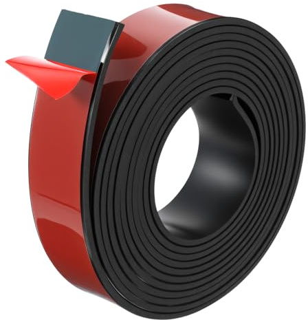 Rubber Strips with Adhesive Backing, 25mm(W) x 2mm(T) x 3 Meter(L) Long Solid Rubber Seal Strip Neoprene Rubbers Tape Roll for DIY Gaskets Pads Seals Crafts Protection Warehouse Flooring