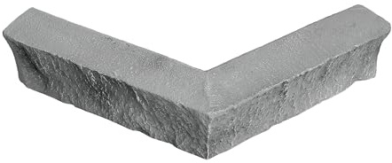 Wallwell Fogstone Faux Stone Outside Corner Ledger Cap Artisan Hand Painted 90 Degree Top Finishing Sill for Exterior Siding and Fireplace 2-Piece