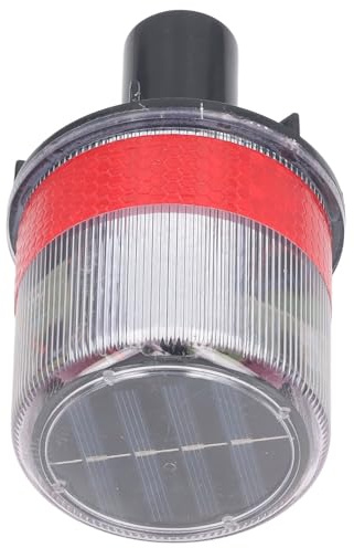 Eujgoov Voyant Avertisseur Stroboscopique Solaire Étanche Coque PC Réfléchissante Lampe Sécurité Clignotante Visibilité 300M Trafic Construction Navigation