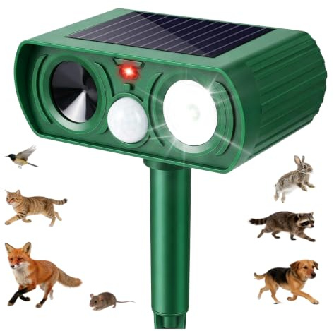 Repelente Gatos, Repelente Ultrasónico Energía Solar