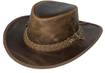 Black Jungle Bulat Sombrero de Piel, Sombrero del Oeste de Australia, Sombrero de Vaquero Bronceado (Bronceado, L)