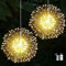 yowin Pusteblume 2 Stück 198 LED Feuerwerk Lichterkette Batteriebetrieben mit Fernbedienung, 8 Modi Hängende Gartenlichter Wetterfest Weihnachtsbeleuchtung für Gazebo Terasse Innen Aussen Deko
