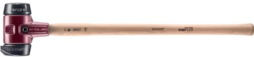 Halder Simplex SledgeHammer 3022.281 – Medium-Hard Stand-Up Rubber Inserts, Cast Iron Housing with Handle Protection Sleeve, Varnished Wooden Handle, 80mm, 7.3 lbs.