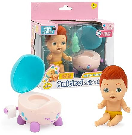 Cicciobello Amicci Potty Playset – EIN süßes Spielset, das Freunde zum Pinkeln im Töpfchen begleitet, Modell Cicciojames, für Kinder ab 3 Jahren, Amc01200, Giochi Preziosi