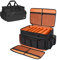 Homfu Large DJ Cable File Bag with Multiple Pockets DJ Cable Organizer Bag with Detachable Padded Bottom & Divider DJ Equipment gig File Bag for Musician Accessories DJ Gear Sound Equipment