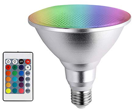 Y.W.Licht PAR38 LED Lampe 20W RGB E27 Dimmbar Lampe Wasserdicht IP65 Spotlicht Aluminum Glühbirne Farbwechsel Beleuchtung 120° Ausstrahlwinkel für Innen-/Außenbereich(1 Stück)