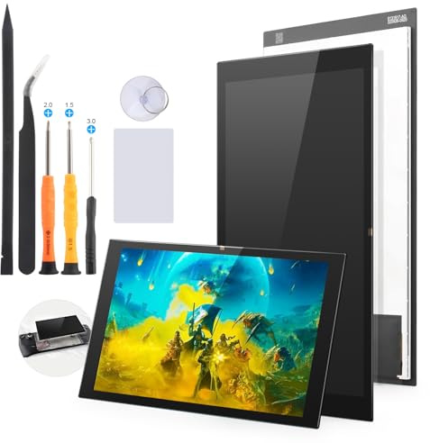 YWLRONG for Steam Deck Screen Repair Replacement for Steam Deck LCD Display Anti-Glare Screen Assembly Accessories Part with Repair Tools