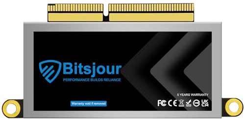 Bitsjour Disque Dur SSD Interne 512Go pour MacBook Pro (Retina 13, 2016-2017) A1708 EMC 3164/2978 Non-Touch Bar, Interface Originale 22+34 Broches, M.2 NVMe PCIe Gen3.0x4, Mac OS Préinstallé