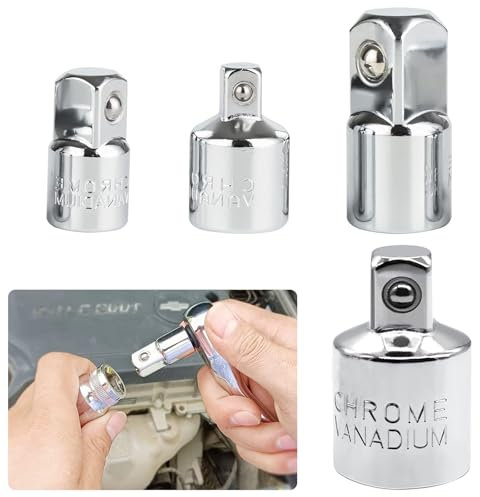 Adaptador de Llave, 4 piezas Adaptador de Vasos para Llaves de CarracaJuego de adaptadores, kit de Adaptador de Vasos, 1/2 a 3/8, 3/8 a 1/2, 3/8 a 1/4, 1/4 a 3/8 Adaptadores de Llaves