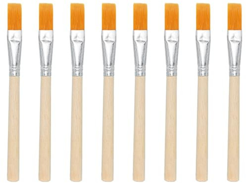8 Pcs 9mm Flux Brushes Yellow Nylon Multi-Purpose Brushes for Soldering, Painting, Cleaning, Dusting Professional Glue/Adhesive Applicator Tools for DIY, Electronics Repair & Craft Projects