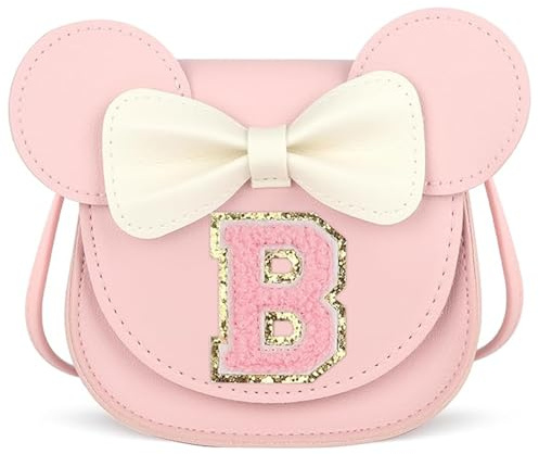 KU Borsa Bambina a Pochette Bambina a Tracolla per Ragazze Regalo Borsa Ragazza in PU - Tracolla per Compleanno 2-8 anni (Rosa)