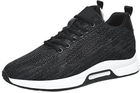 Herrskor snörning sportiga sneakers 6 cm osynlig höjd högre hissskor sommar andningsbara bekväma skor träning joggingsko snygg löparsko för vardaglig