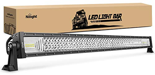 Nilight - 18018C-A LED Light Bar 42Inch 648W Triple Row Flood Spot Combo Led Bar 43000LM Driving Lights Super Bright Led Off Road Lights for Trucks Jeep UTV ATV Boat,2 Years Warranty