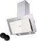 KKT KOLBE Dunstabzugshaube 60 cm | Kopffreie Wandhaube | Abluft Umluft | Edelstahl | Silber | weißes Glas | Druckknopf Bedienung | LED-Beleuchtung | BASE604WED