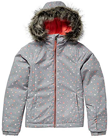 O'NEILL Curve - Chaqueta de Snowboard para niña, otoño/Invierno, Niñas, Color Grey AOP w/Pink-Purple, tamaño 176