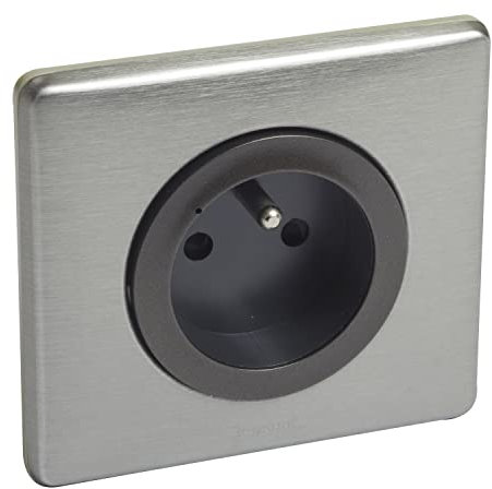 LEGRAND - Prise Murale Céliane with Netatmo - Prise Connectée 16A pour Pose Encastrée ou en Saillie - Fabriqué En France - Métal Tungstène