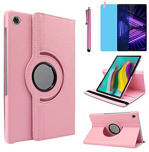 Hülle für Lenovo Tab M10 Plus 10.3 Inch 2020 (TB-X606F TB-X606X), 360 Grad drehbarer Ständer Schutzhülle,Mit Stylus Pen,Bildschirm Film (Pink)