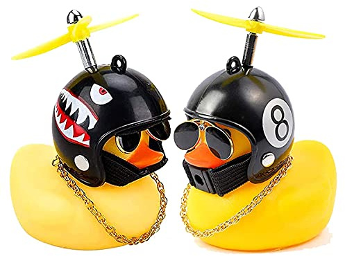 Dingzing 2 Pcs Canard Vélo Cloche Nouveauté Casque Jaune Canard Vélo Cloche Belle Canard en Caoutchouc Enfants Vélo Corne, Décorations de vélo de Canard pour Hommes Femmes Enfants Garçon Filles