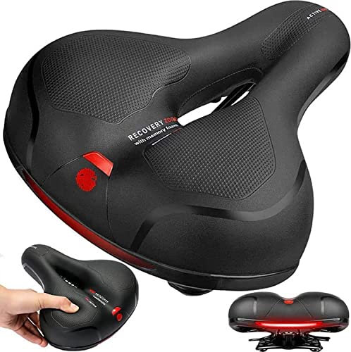 Retoo Fahrradsattel, Gel Fahrradsitz, breiter, weicher, komfortabel atmungsaktiv stoßdämpfend, Ergonomisch Fahrrad Sattel mit wasserdichte Abdeckung