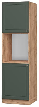 Vicco Herdumbauschrank Fame-Line, Grün-Gold Landhaus/Goldkraft Eiche, 60 cm offen