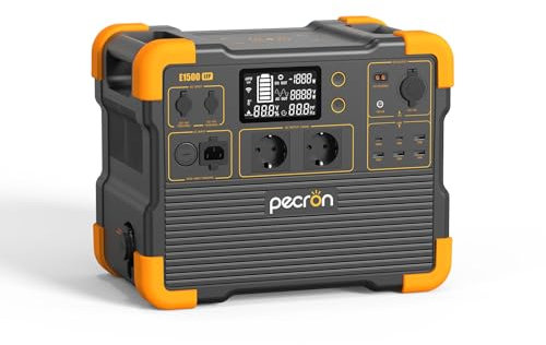 PECRON E1500LFP Générateur Solaire Portable 2200W - Station Électrique 1536Wh Extensible à 7680Wh, Batterie LiFePO4 4400W Pic - Pour Camping, RV, Extérieur