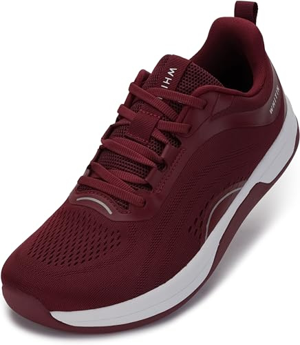 WHITIN Women's Zero Drop Width Wide Toe Box Road Running Shoes Size 8 Comfortable Slip Resistant Training Tennis Walking Sneaker Female 39 Wine Red