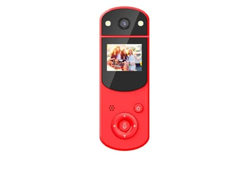Actionkameror 1080P Action Kamera, multifunktionella handhållna DV Digitalkamera, vrid selfie Lens Recorging mp3-spelare Camera Vattentätt och hållbart hölje (Color : Rood, Size : M)
