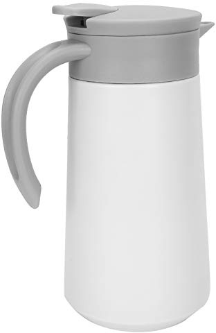 Bollitore Termico Sottovuoto con Brocca D'acqua Isolata in Acciaio Inossidabile, Grande capacità e Design Ergonomico per L'home Office, Bianco 800 Ml