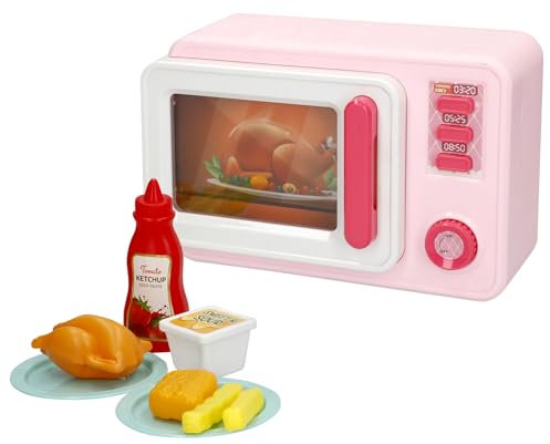 ColorBaby 39035 My Home Microondas de Juguete, Luz y Sonido, Mide 20x9x13 cm, Incluye Accesorios, Juguetes simbólicos, Juego de cocinar, Juegos para niños y niñas, Regalos niños, A Partir 3 años