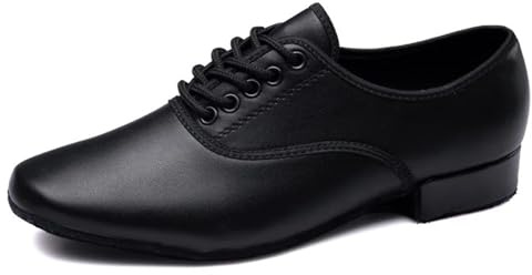 AHIOJEGX Dansskor Herr Salsa Dansskor Herr Latin Dansskor Äkta Läder Mjuk Sole Män Tango Dansrum Moderna Dansskor Män Vuxna Sneakers (Indoor Wool Bottom, 46)